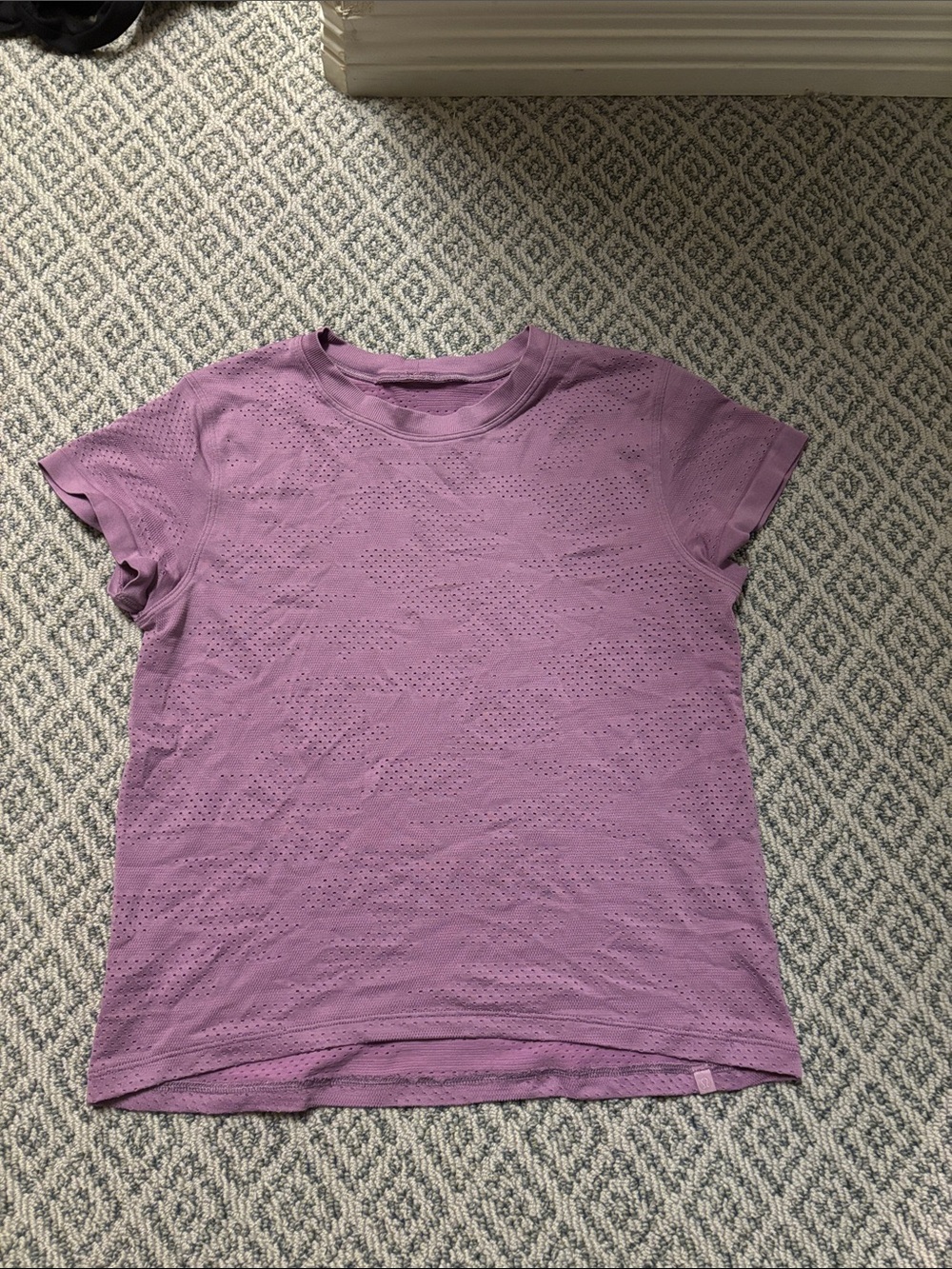 lululemon athletica Purple Perforated Short Sleeve Tee